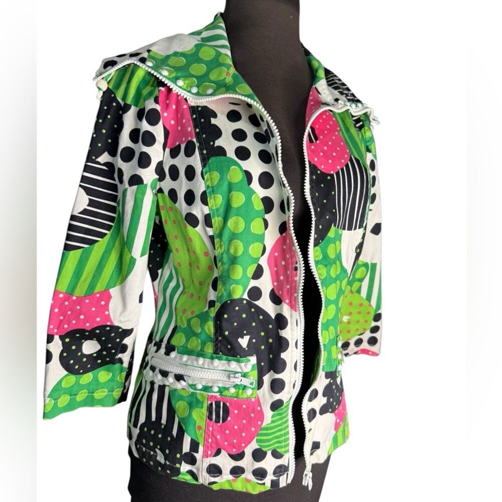 Y2K Berek Bright Floral Polka Dot Maximalist Girlhoodcore Jacket Womens Size S
